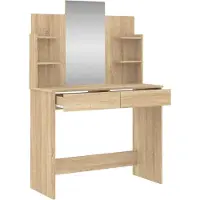 vidaXL Kaptafel met spiegel 96x39x142 cm sonoma eikenkleurig