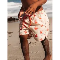 Swim Essentials zwemshort met all over print ecru/rood Jongens Polyester - maat 98/104