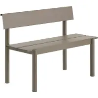 Muuto Linear Steel Zitbank met Rugleuning Taupe | 110 x 34 CM | 43.3 x 15.4in