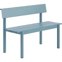 Muuto Linear Steel bank met rugleuning Pale blue, 110x34 cm
