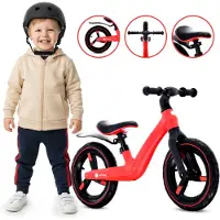 Sun baby Loopfiets voor Kinderen Sport - 2 jaar, max. 30 kg, Loopfietsen, nylon frame, luchtbanden, verstelbaar zadel en stuur - Rood