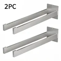 Auralum Max Handdoekrek 40 cm - 2-armig Handdoekhouder - Zilver - Handdoekstang - Zonder Boren / Zelfklevend - Keuken - Badkamerrek - Handdoekhouders - Handdoekstang - 2PCS