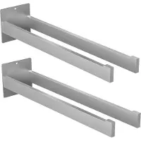 Auralum Max Handdoekrek - Handdoekrek badkamer - Handdoekhouder - 2-armig - Hangend - 2 stuks - Zilver