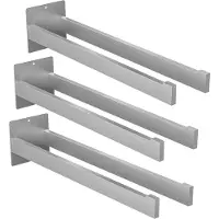Auralum Max Handdoekrek 40 cm - 2-armig Handdoekhouder - 3PCS - Handdoekstang - Zonder Boren / Zelfklevend - Keuken - Badkamerrek - Handdoekhouders - Zilver