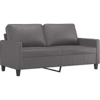 vidaXL Tweezitsbank 140 cm kunstleer grijs