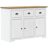 vidaXL Hoge kast BODO 115,5x43x200,5 cm grenenhout wit en bruin