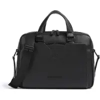 Piquadro Ael Aktentas Leder 37 cm Laptopvak zwart