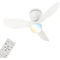Briloner Lufito - Plafondventilator met verlichting - LED plafondlamp met ventilator - ventilator lamp zomer- en wintermodus - dimbaar - CCT - Ø78cm - wit