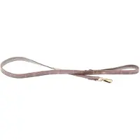 Ferribiella Duurzame leren hondenriem met stevige greep - Rose et Gris / S