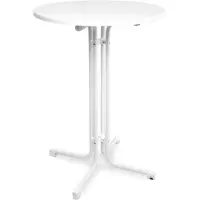 Beautissu statafel Sylt Ø 80 cm wit rond inklapbaar tafel - outdoor geschikt weerbestendige vouwtafel - eettafel hittebestendigheid