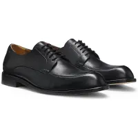 BOSS Leren derbyschoenen met reliëflogo