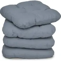 Beautissu Lisa – Set van 4 Zitkussen 40x40 cm – Stoelkussens Eetkamer – 8cm Vulling – Grijs