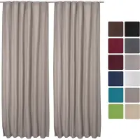Beautissu Amelie TK - Set van 2 Isolerende Gordijnen met Plooiband - Thermische Gordijnen Kant en Klaar Verduisterend 140x245cm Zand - Koude Bescherming & Warmte Isolerend