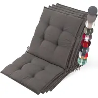 Beautissu Sun-NL – Set van 4 Premium Lage Rugleuning Kussen 100x50 cm - UV-bestendig & 8cm Dik Kussen Tuinstoelkussen Antislip Bevestigingsbanden – Stevige Stof Taupe