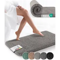 Beautissu BeauMare FL – Badmat Antislip 120x70 cm Grijs – Hoogpolig Tapijt – Voor Vloerverwarming – Zacht Badmat voor Douche Badkuip WC