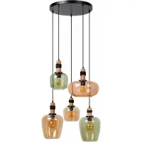 Lucide ILONA - Hanglamp - 5xE27 - Zwart