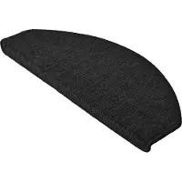 Beautissu ProStair - XXL Trapmatten voor Standaardtrappen 65x24 cm - 15 Stuks - Zelfklevend Trapmat Afgerond - Antraciet
