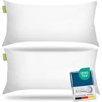 Beautissu BeauNuit UK - hoofdkussen Set van 2 hoofdkussens 40x80 cm - medium zacht kussen - wasbaar kussens