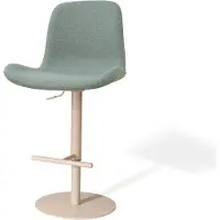 Nolon Niva-Fé Draaibare Tulp Barkruk Saliegroen - Verstelbaar - Beige Onderstel - Barstoel - Japandi - Stoffen