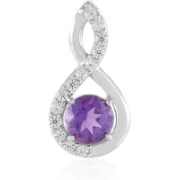 Cavill - Zilveren Hanger 925 Sterling Geplatineerd - Marokkaanse Amethist 0,75 ct & Zirkonen 0,27 ct - Oneindigheid Paars