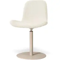 Nolon Niva-Fé Draaibare Tulp Eetkamerstoel Rib Beige - Beige Onderstel - Stoffen - Scandinavisch