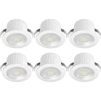 BES LED LED Veranda Spot Verlichting 6 Stuks - Brinton Glowix - 3W 260 lm 38D - Warm Wit 3000K - Inbouw - Rond - Wit - Ø44mm Buitenmaat - Ø32mm Zaagmaat
