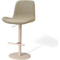 Nolon Niva-Fé Draaibare Tulp Barkruk Taupe Melange - Verstelbaar - Beige Onderstel - Stoffen - Modern -Barstoel
