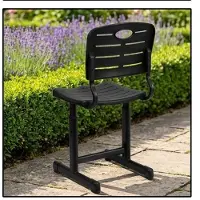 Urban Home Kinder bureaustoel verstelbaar 38,7 x 41,3 x 76,2-82,6 cm – Ergonomische schoolstoel met ventilatie & krasvrije poten – Zwart – Urbanhome
