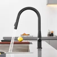 CECIPA MAX Keuken Kraan - Keukenkraan Met Uittrekbare Uitloop - 2 Straalsoorten Spoelmengkraan - 360° Draaibaar - Zwart