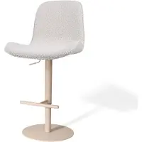 Nolon Niva-Fé Draaibare Tulp Barkruk Bouclé Beige - Verstelbaar - Beige Onderstel - Scandinavisch - Stoffen - Barstoel
