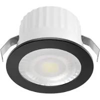 BES LED LED Veranda Spot Verlichting - Brinton Glowix - 3W 260 lm 38D - Natuurlijk Wit 4000K - Inbouw - Rond - Zwart - Ø44mm Buitenmaat - Ø32mm Zaagmaat