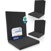 Beautissu QD-NL – Set van 5 Premium Tuinstoelkussens Lage Rug 105x48 cm – 100% Waterdicht – Weerbestendig – Sneldrogend – UV-bestendig – Antraciet