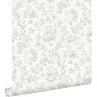 ESTAhome behang elegante bloemen lichtblauw - 50 x 900 cm - 132103