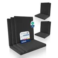 Beautissu QD-NL – Set van 7 Premium Tuinstoelkussens Lage Rug 105x48 cm – 100% Waterdicht – Weerbestendig – Sneldrogend – UV-bestendig – Antraciet