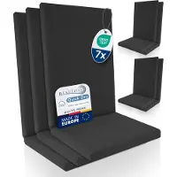 Beautissu QD-HL – Set van 7 Premium Tuinstoelkussens Hoge Rug 122x48 cm – 100% Waterdicht – Weerbestendig – Sneldrogend – UV-bestendig – Antraciet