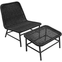 Sweeek - Relaxfauteuil met voetenbank van aluminium en koorden - laguna