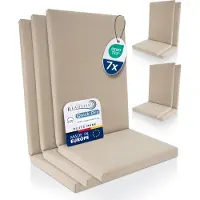 Beautissu QD-HL – Set van 7 Premium Tuinstoelkussens Hoge Rug 122x48 cm – 100% Waterdicht – Weerbestendig – Sneldrogend – UV-bestendig – Natuur