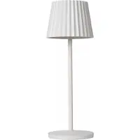 Lucide JUSTINE - Oplaadbare Tafellamp Binnen/Buiten - Accu/Batterij - LED Dimb. - 1x2W 2700K - IP54 - Met draadloos oplaadstation - Wit