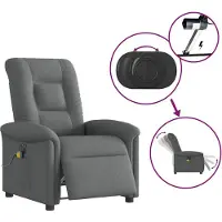 vidaXL Massagestoel elektrisch verstelbaar stof donkergrijs