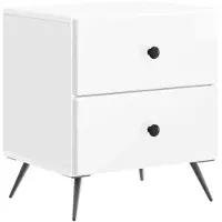 vidaXL Nachtkastje Hoogglans Wit 43 x 34,5 x 47,5 cm Bewerkt hout