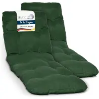 Beautissu Flair RL 2x – Ligbedkussen Tuinkussen Ligstoel – Zonnebed Kussen voor Tuin Meubelen 190x60x8 cm Groen