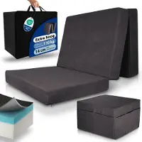 Beautissu VS95 – Premium Opvouwbaar Matras XL 90x200 cm inkl. Hoes – Extra Dik 14 cm Traagschuim Vouwmatras H3 – Wasbar Eenvoudig – Transport – Antraciet