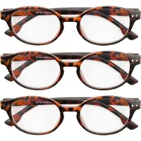 Melleson Eyewear Leesbril - Mat Havanna - Rond - +1.00 - 3 Stuks - Inclusief 3 Pouches