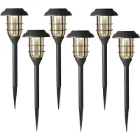 Sunnydays Tuinlampen / prikspot Solar Mood - 6x - zwart - kunststof - waterbestendig - 42 cm