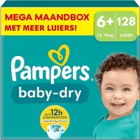 Pampers - Baby Dry - Maat 6+ - Maandbox - 128 Luiers
