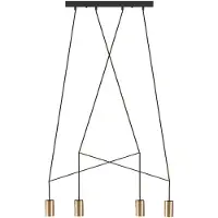 Lyora 4-lichts hanglamp Imbria zwart met goud