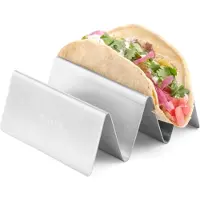 Super Merchant Taco houder – 2 vakken – roestvrij staal – 135x115x50 mm