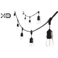 Xudo LED Prikkabel 10 Meter – Inclusief 10x 1W E27 LED Lampen – Warm Wit.