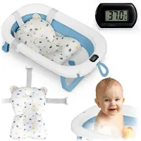 Ricokids Badje voor kinderen en baby's met thermometer en inlegger RK-287 wit-blauw