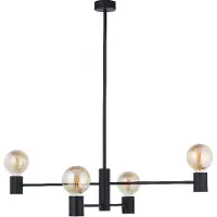 Lyora 4-lichts zwarte hanglamp Radius